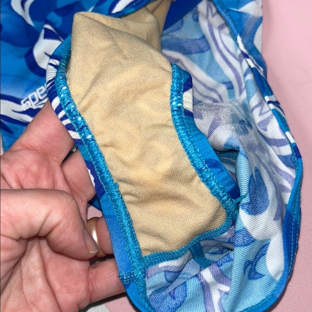 Blue and White Speedo Endurance Floral Swimsuit - Picture 5 of 10
